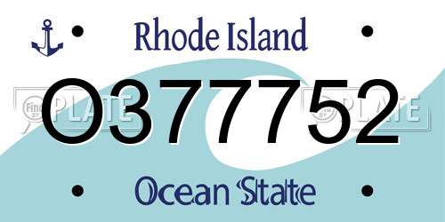 O377752 Rhode Island License Plate