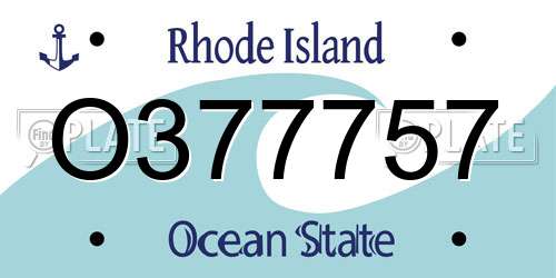 O377757 Rhode Island License Plate