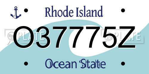 O37775Z Rhode Island License Plate
