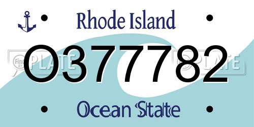 O377782 Rhode Island License Plate