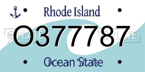 O377787 Rhode Island License Plate