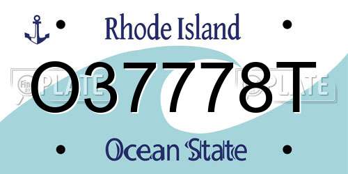 O37778T Rhode Island License Plate