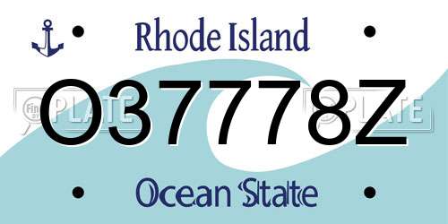 O37778Z Rhode Island License Plate