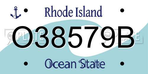 O38579B Rhode Island License Plate