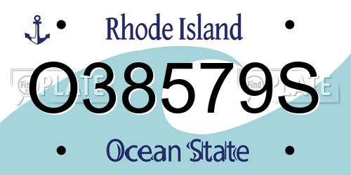 O38579S Rhode Island License Plate