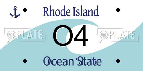 O4 Rhode Island License Plate