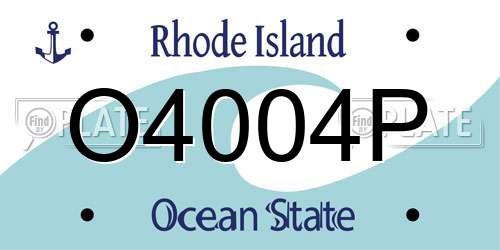 O4004P Rhode Island License Plate