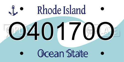 O40170O Rhode Island License Plate