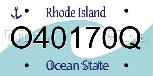 O40170Q Rhode Island License Plate