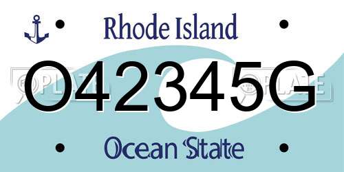 O42345G Rhode Island License Plate