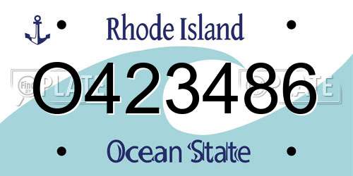 O423486 Rhode Island License Plate