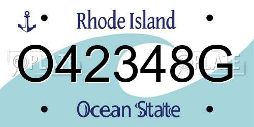 O42348G Rhode Island License Plate
