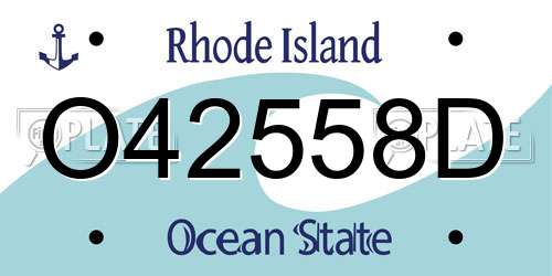 O42558D Rhode Island License Plate