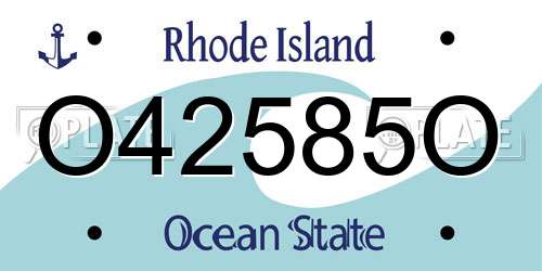 O42585O Rhode Island License Plate