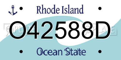 O42588D Rhode Island License Plate