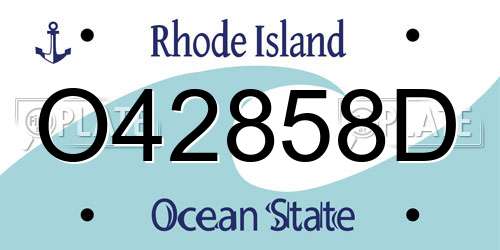 O42858D Rhode Island License Plate