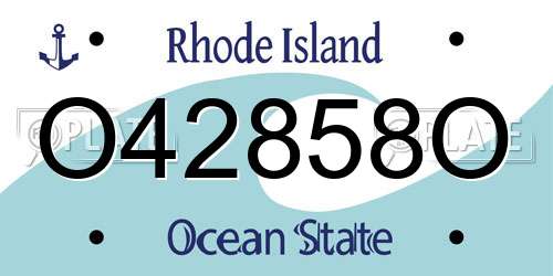 O42858O Rhode Island License Plate