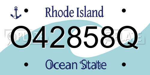 O42858Q Rhode Island License Plate