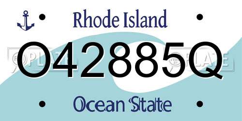 O42885Q Rhode Island License Plate