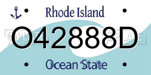 O42888D Rhode Island License Plate