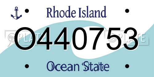 O440753 Rhode Island License Plate
