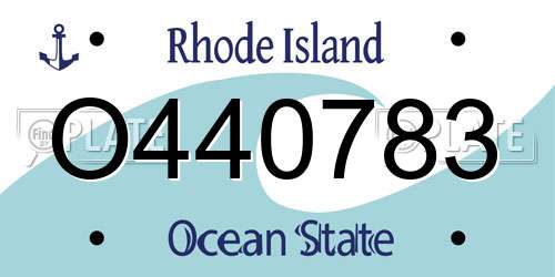 O440783 Rhode Island License Plate