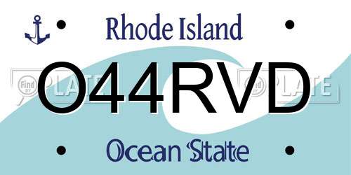 O44RVD Rhode Island License Plate