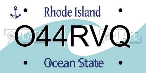 O44RVQ Rhode Island License Plate