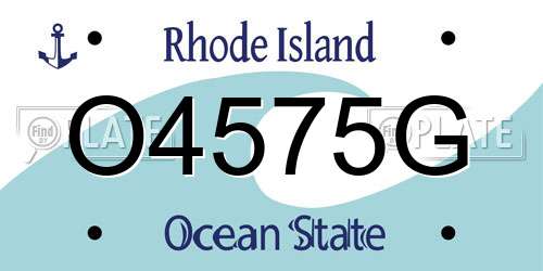 O4575G Rhode Island License Plate