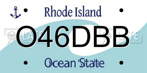 O46DBB Rhode Island License Plate