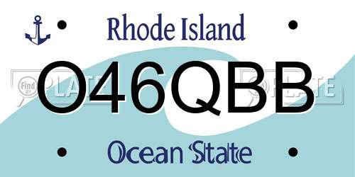 O46QBB Rhode Island License Plate