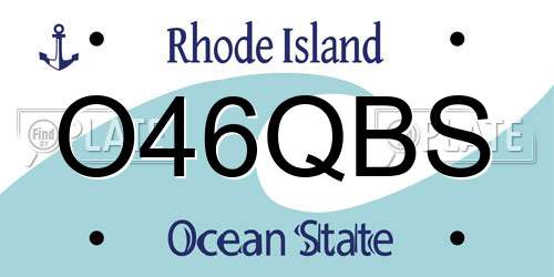 O46QBS Rhode Island License Plate