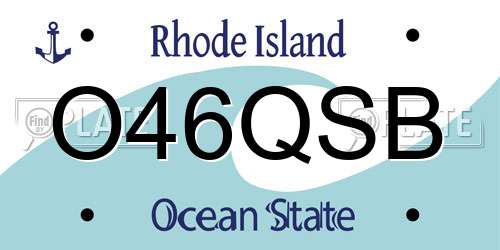 O46QSB Rhode Island License Plate