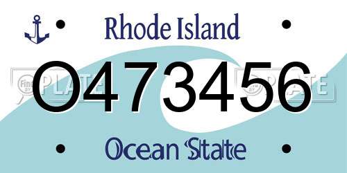 O473456 Rhode Island License Plate