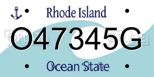 O47345G Rhode Island License Plate
