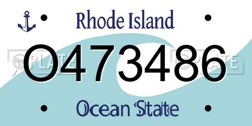 O473486 Rhode Island License Plate