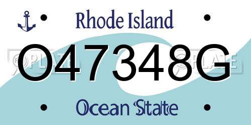 O47348G Rhode Island License Plate