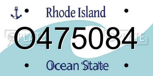 O475084 Rhode Island License Plate