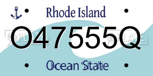 O47555Q Rhode Island License Plate