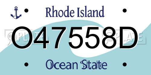 O47558D Rhode Island License Plate