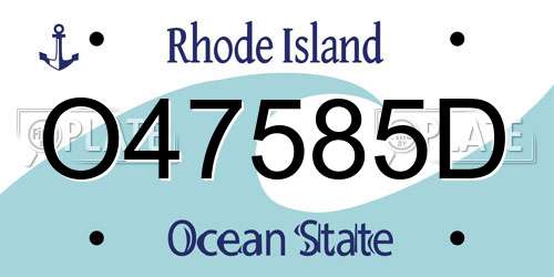 O47585D Rhode Island License Plate