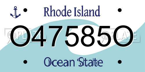 O47585O Rhode Island License Plate