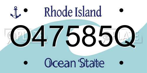 O47585Q Rhode Island License Plate