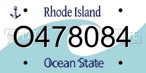 O478084 Rhode Island License Plate