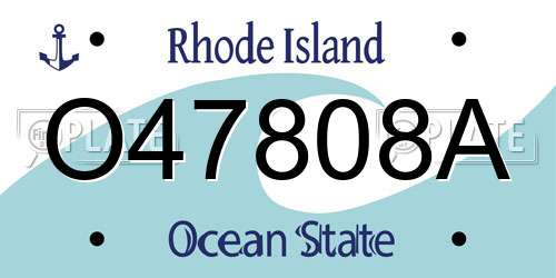 O47808A Rhode Island License Plate