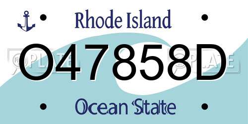 O47858D Rhode Island License Plate
