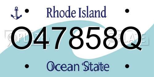 O47858Q Rhode Island License Plate