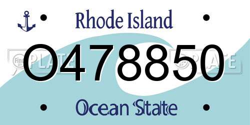 O478850 Rhode Island License Plate