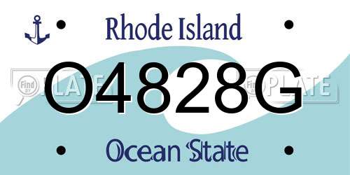 O4828G Rhode Island License Plate