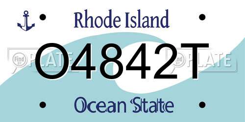 O4842T Rhode Island License Plate
